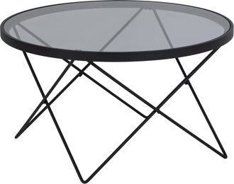 Furniture To Go Cuxton Black Coffee Table, with Smoked Glass Top