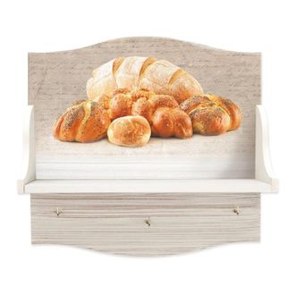 Trade Shop Trade Shop - Mensola Portabarattoli Multiuso Con Stampa Pane Hd Organizer Per Utensili Cucina