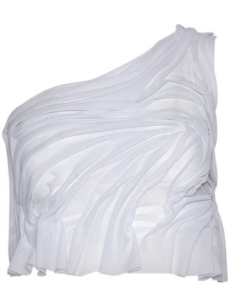 Di Petsa Wetlook off-shoulder cropped top - White