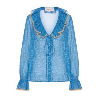 Valentino Garavani Mujer, Blusas y Camisas, Azul, Talla: M
