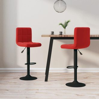 vidaXL Vidaxl - Taburetes De Cocina 2 Unidades Terciopelo Rojo Vino Tinto