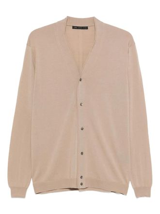 low brand V-neck button cardigan - men - Fabric - M - Neutrals