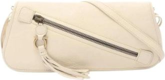 Ferragamo Pre-owned Leather Shoulder Bag - Dames - Vintage Schoudertas - Beige - ONE Size - Leer - Vintage