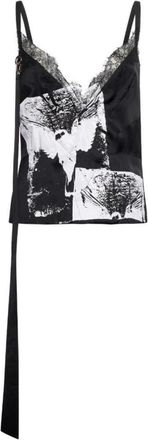 John Richmond Top met Grafische Print - Dames - Tops zonder mouwen - Zwart - XS - Tops