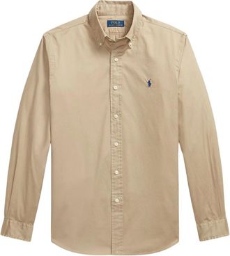 Polo Ralph Lauren Overhemden, Heren, Beige, S, Katoen, Ultra-light Twill Shirt