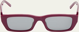 Palm Angels Mens Rectangle Asymmetric-Logo Sunglasses