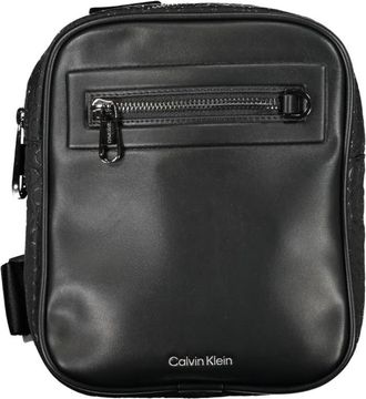 Calvin Klein Elegante stedelijke schoudertas met contrasterende details - Heren - Schoudertassen - Zwart - ONE Size - Polyester - Tassen