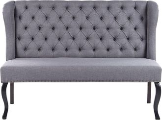 Beliani Sofá de 2 plazas 2 personas de poliéster gris