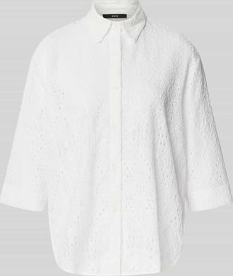 Zero Regular Fit Bluse mit Lochstickerei in Weiss, Größe 36