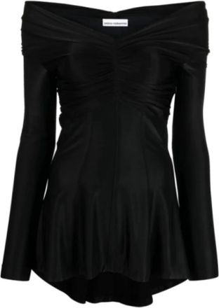 Paco Rabanne Luxe Off-Shoulder Blouse - Dames - Blouses - Zwart - M - Overhemden
