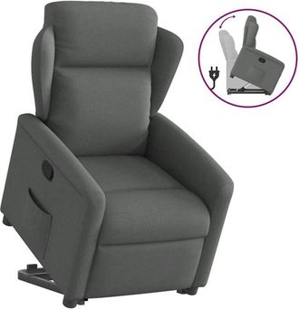vidaXL Vidaxl - Sill&oacute;n Reclinable Elevable De Tela Gris Oscuro