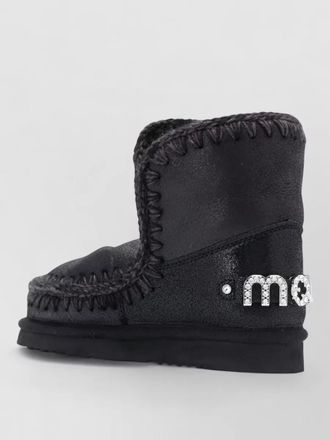 Mou shearling rhinestone-embellished ankle boots