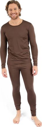 Leveret Mens Two-Piece Thermal Long Sleeve Solid Pajamas in Brown at Nordstrom, Size Xx-Large