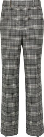 PESERICO Tartan Check Wollen Broek - Dames - Straight fit broeken - Veelkleurig - XL - Wol - Broeken