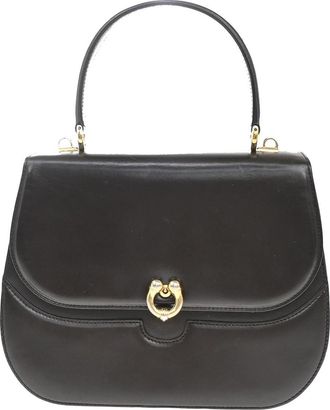 Gucci Vintage Handbag Leather Brown Leather Handbag (Pre-Owned)