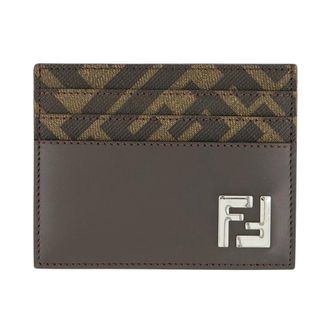 Fendi Brown FF Squared Card Holder