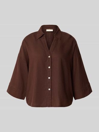 Freequent Boxy Fit Bluse mit V-Ausschnitt Modell Lava in Dunkelbraun, Gr&ouml;&szlig;e XXL