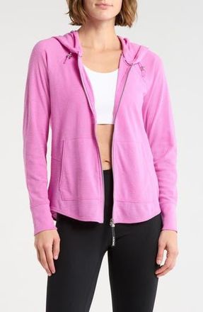 DKNY Slub Waffle Knit Zip Hoodie in Crocus at Nordstrom Rack, Size X-Large