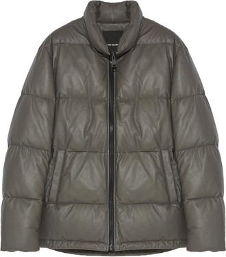 Yves Salomon down padded jacket - men - Polyester/Polyester/Duck Down/Duck Feathers/Lamb Skin/Polyamide/Wool/Elastane/Acrylic - 46 - Green