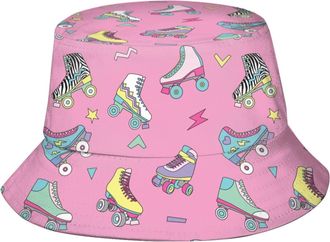 AOOEDM Roller Skate Outdoor Sun Fishermans hat Bucket Caps Breathable Beach Hats for Men Women