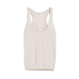 Max Mara Sleeveless Tops, female, White, Size: M Abbono Cashmere Tank