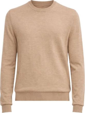 Michael Kors Rondgebreide kleding - Heren - Ronde hals truien - Beige - 2XL - Denim - Truien & Vesten