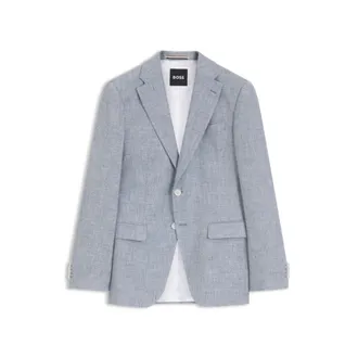BOSS Slim-fit jacket with puppytooth pattern