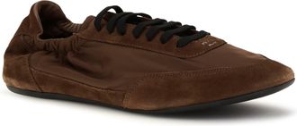 Prada Mens Collapse Sneakers Re-Nylon And Suede Palissandro Sole: Rubber