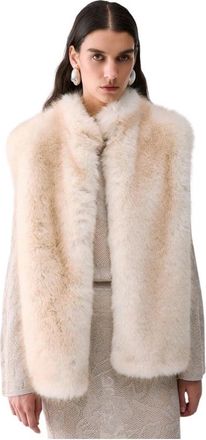Liu Jo Faux-Fur Vest with Belt - Dames - Bodywarmers - Beige - M - Polyester - Jassen