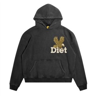 Diet Starts Monday Mens Winged Eagle Hoodie In Vintage Black