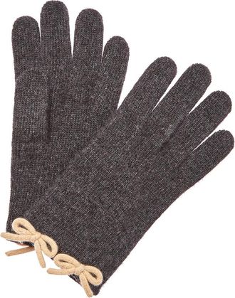 Portolano Cashmere Blend Gloves with Contrasting Color Bows