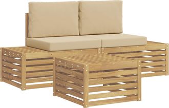vidaXL Conjunto De Sof&aacute;s De Exterior 4 Pieza Vidaxl