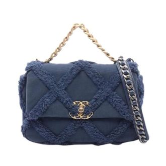 Chanel Pre-owned Canvas Shoulder Bag - Dames - Pre-owned - Blauw - Maat: ONE Size