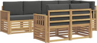 vidaXL Conjunto De Sof&aacute;s De Exterior 7 Uds. Blanco Y Antracita Vidaxl