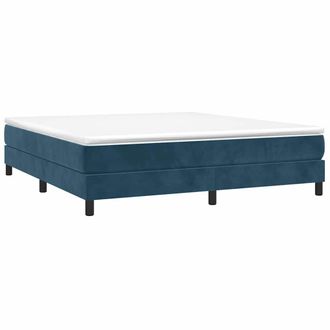 vidaXL Estructura De Cama Sin Colch&oacute;n Terciopelo Azul Oscuro 160x200cm Vidaxl