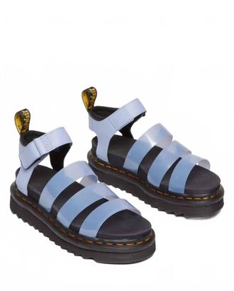 Dr. Martens Womens Blaire Jelly Glitter Strap Sandals In Zen Blue