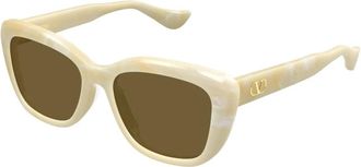 Valentino Zonnebril - Dames - Zonnebrillen - Beige - 56 MM - Accessoires