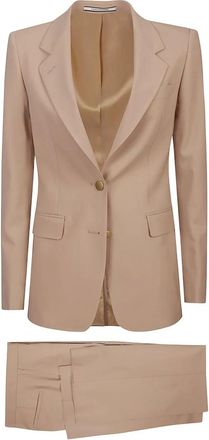 Tagliatore Kostuums, Dames, Beige, L, Tweed, Single-Breasted Suit