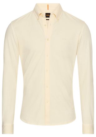 Boss Orange by Hugo Boss Langarmhemd BOSS ORANGE Myjersey, Herren, Gr. 3XL, N-Gr, gelb (open gelb767), Jersey, Obermaterial: 100% Baumwolle, unifarben, schmal h&uuml;ftbedeckend, 1