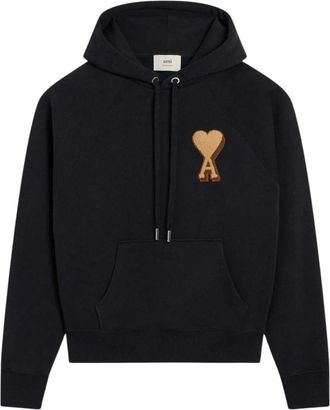 Ami Zwarte Biologische Katoenen Trui - Heren - Hoodies - Zwart - 2XL - Katoen - Hoodies & sweatvesten