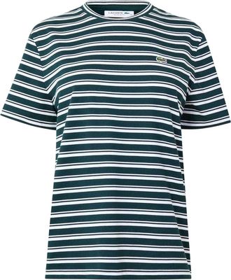 Lacoste Dames/Dames Gestreept Boxy T-shirt (Groen)