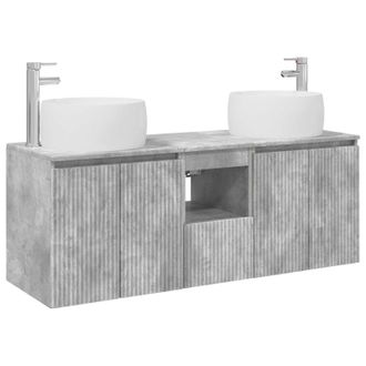 vidaXL Juego De Muebles De Ba&ntilde;o 3 Uds. Gris Hormig&oacute;n Vidaxl