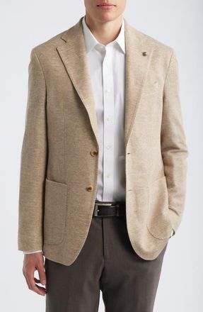 Jack Victor Hampton Tan Knit Cotton & Linen Sport Coat at Nordstrom, Size 40