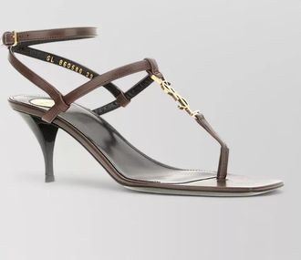 Saint Laurent cassandra leather sandals open toe ankle strap