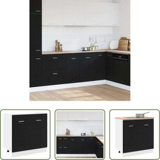 vidaXL Archiviazione cucina - Mobile Sotto Lavello Rovere Nero 80x46x81,5 cm Legno Ingegnerizzato
