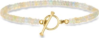 Ross-Simons 3.5-4mm Opal Bead Charm-Compatible Toggle Bracelet in 18kt Gold Over Sterling