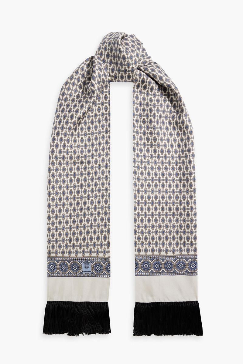 スカーフ EMPORIO ARMANI Woman Scarf Grey EW001872AF15680 U8052 Silk foulard with Icon print | Emporio Armani