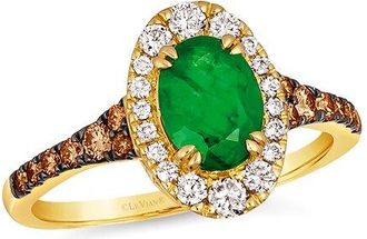 Le Vian 14K 1.38 Ct. Tw. Diamond & Emerald Cocktail Ring