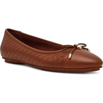 Anne Klein Luci Cap Toe Ballet Flat in Cognac at Nordstrom, Size 9.5