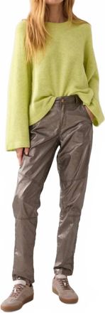 Summum Tapered Metallic Pant In Grey